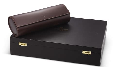 patek philippe leather travel case|Patek Philippe Dark Brown Leather Watch Case .